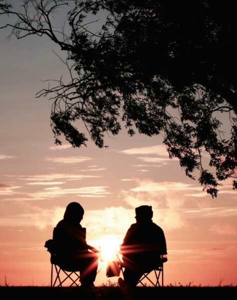 Pink sunset couple